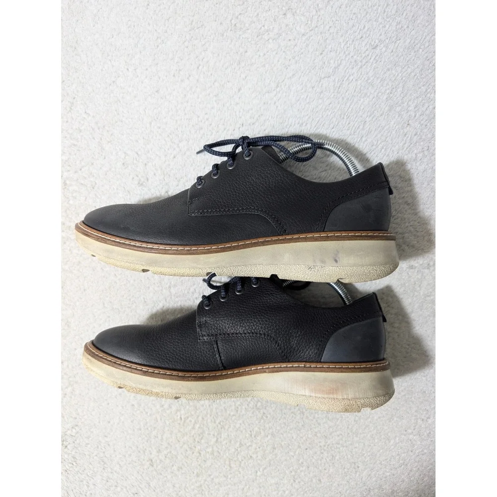 Ecco Hybrid Derby Shoes Mens 42 Blue Pebbled Leather Lace Up‎ Casual 511844